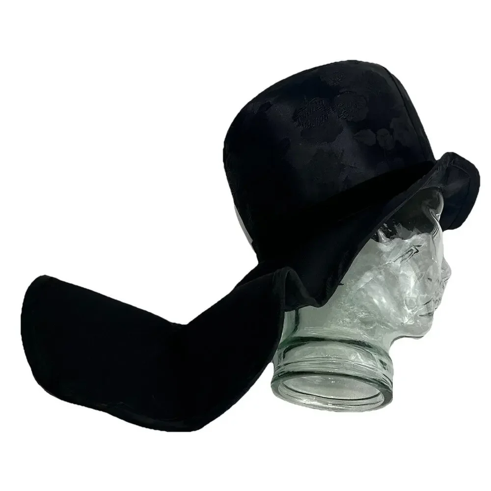 Bert Of LA Cali Vintage Victorian Witch Tear-drop Gothic Bridal Top Hat W/ Train